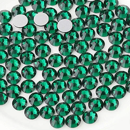 BEADSLAND Flat Back Emerald Rhinestones SS20 (4.6-4.8mm) | 1440pcs Glass Craft Gems - main product image