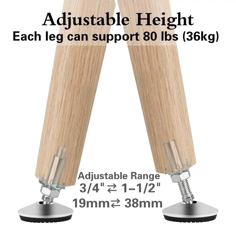 Tahikem M10 Swivel Adjustable Leveling Feet | Furniture Leveling Support 4 Pack - view 4
