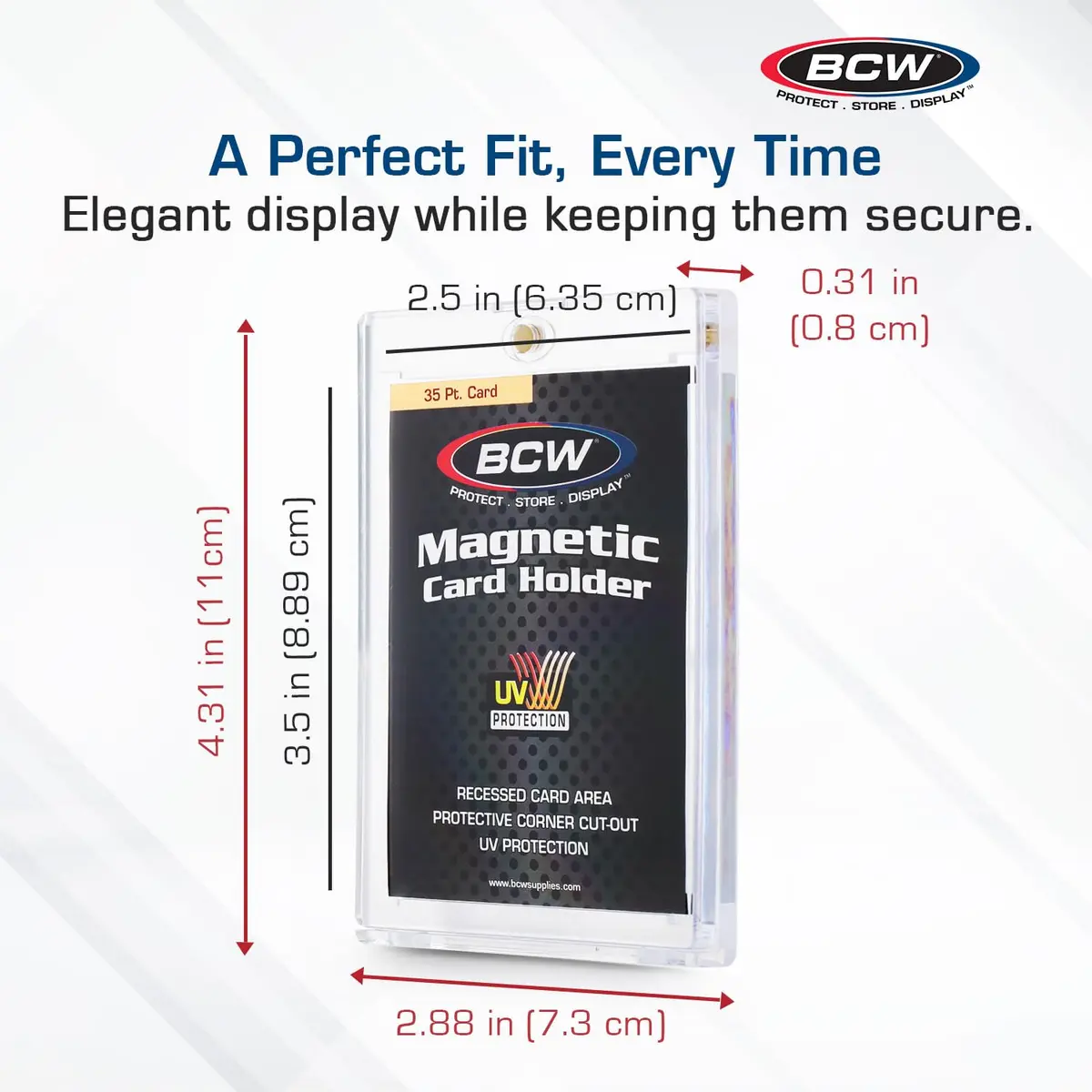 BCW 35 Pt Magnetic Card Holders with UV Protection, 10 Count | Standard Trading Cards - view 3