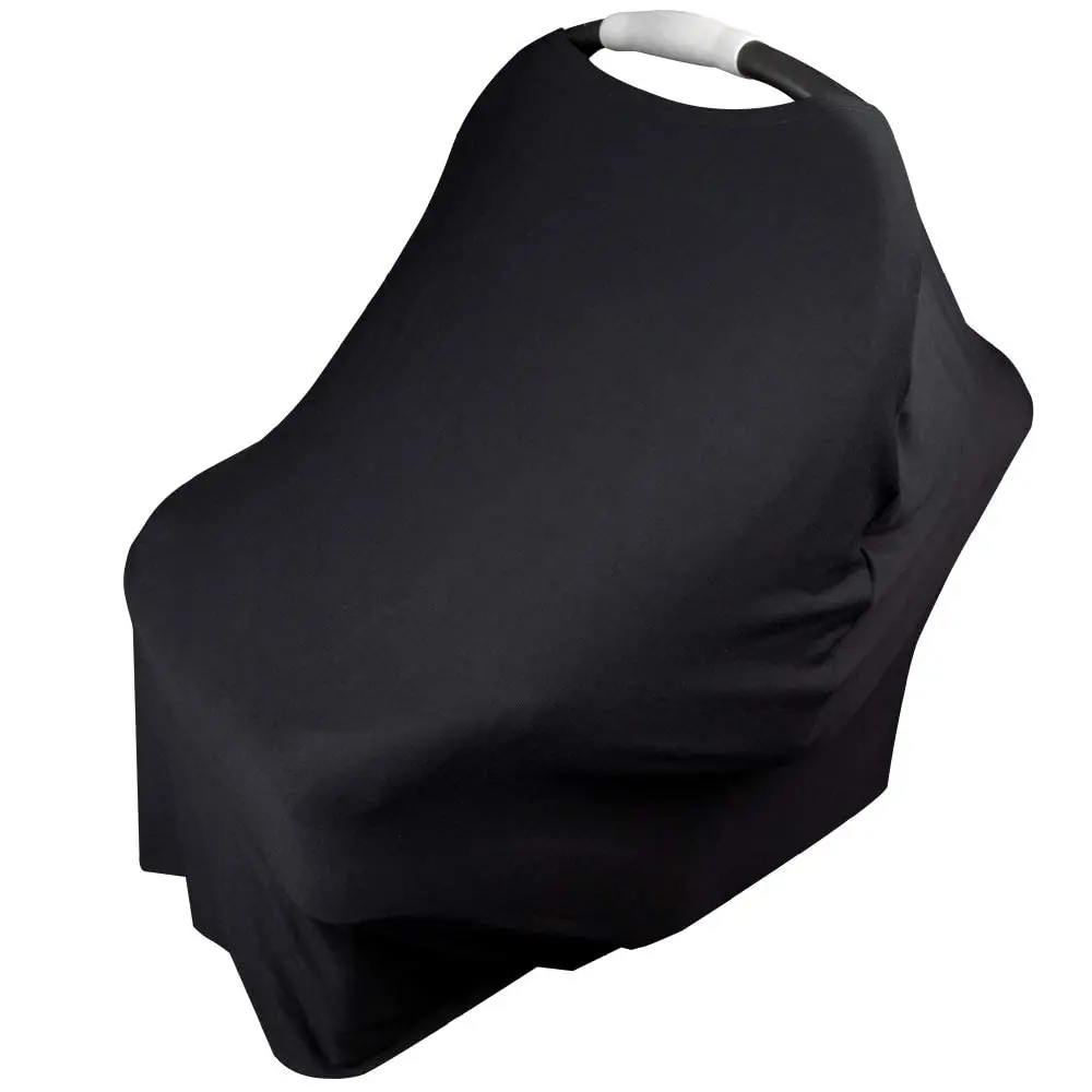 Mothera Baby Car Seat Cover Multi-use Nursing Covers for Breastfeeding Baby Must Haves for First Time Mom Infant Stroller Cover for Baby Boy or Girl, Black | 1 Count - main product image
