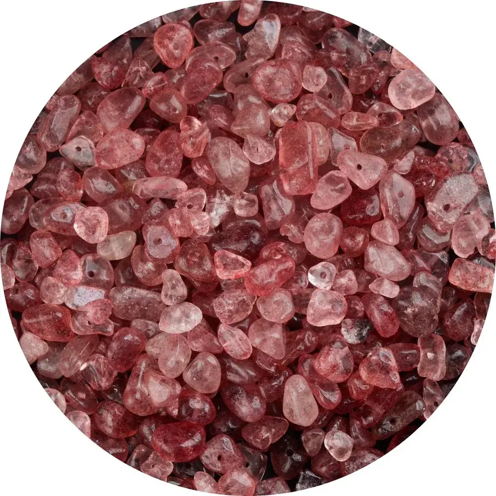 Cmidy Natural Chip Stone Beads Strawberry Quartz 5-8mm (120g/400 pcs) | Genuine Gemstones for Jewelry Making - main product image