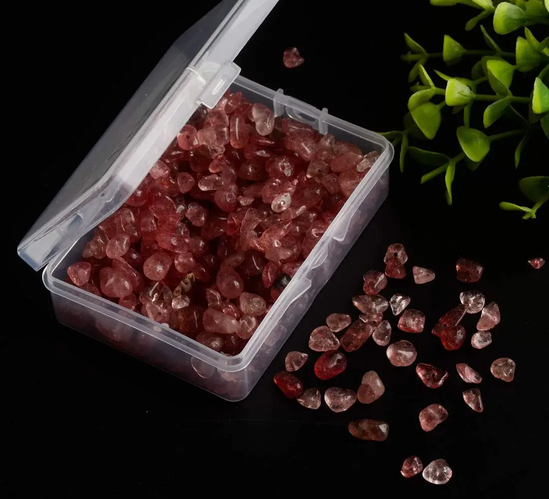Cmidy Natural Chip Stone Beads Strawberry Quartz 5-8mm (120g/400 pcs) | Genuine Gemstones for Jewelry Making - view 3