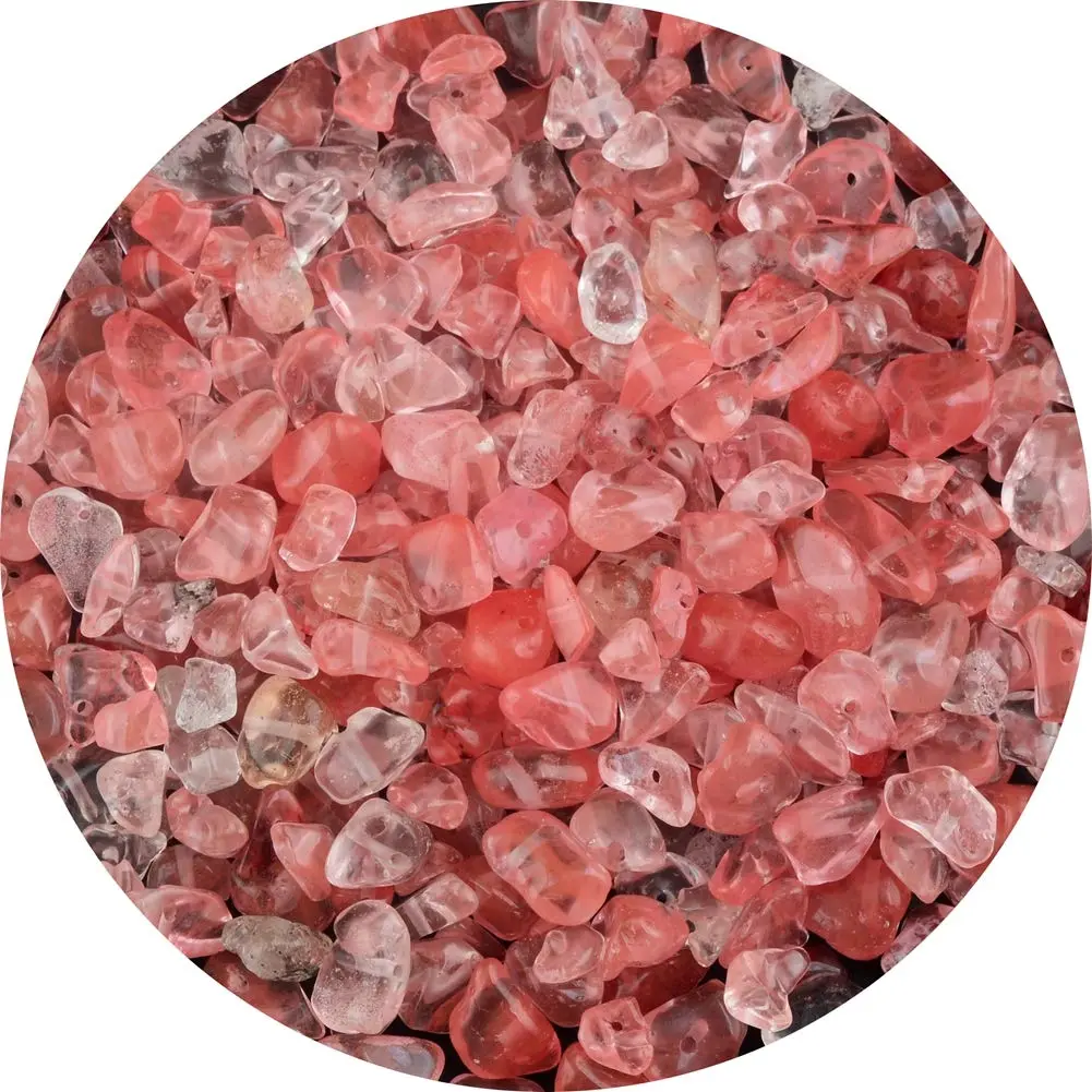 Cmidy Natural Chip Stone Beads Watermelon Red 5-8mm (150g / ~400 pcs) | Genuine Gemstone Beads for Jewelry Making - main product image
