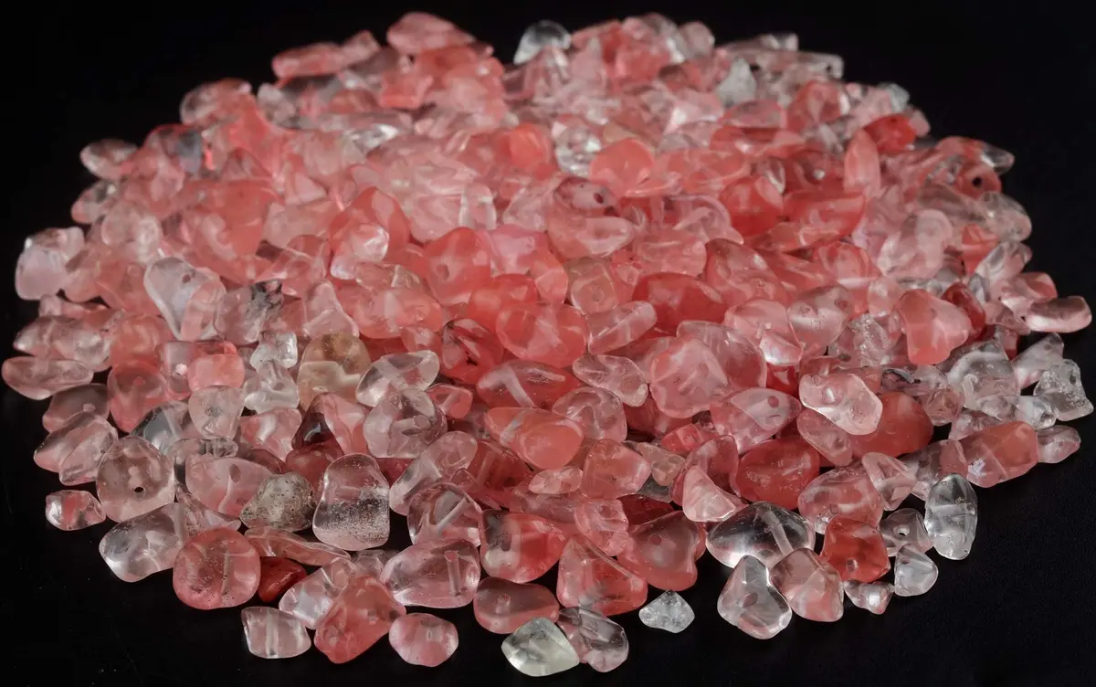 Cmidy Natural Chip Stone Beads Watermelon Red 5-8mm (150g / ~400 pcs) | Genuine Gemstone Beads for Jewelry Making - view 2