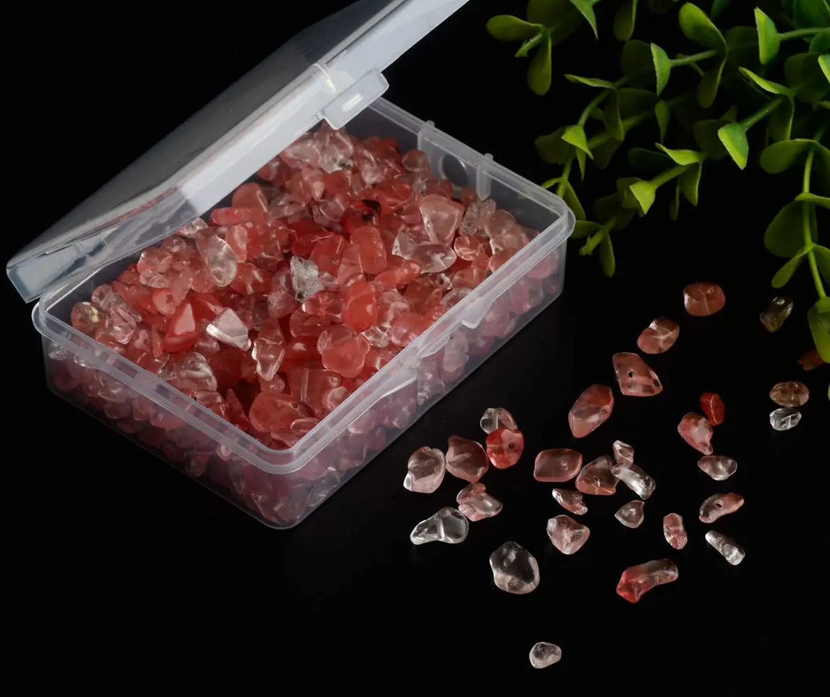 Cmidy Natural Chip Stone Beads Watermelon Red 5-8mm (150g / ~400 pcs) | Genuine Gemstone Beads for Jewelry Making - view 3