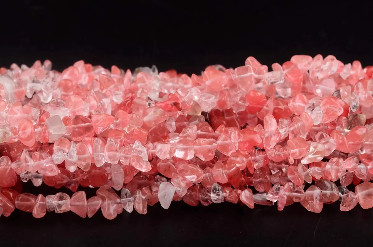 Cmidy Natural Chip Stone Beads Watermelon Red 5-8mm (150g / ~400 pcs) | Genuine Gemstone Beads for Jewelry Making - view 4