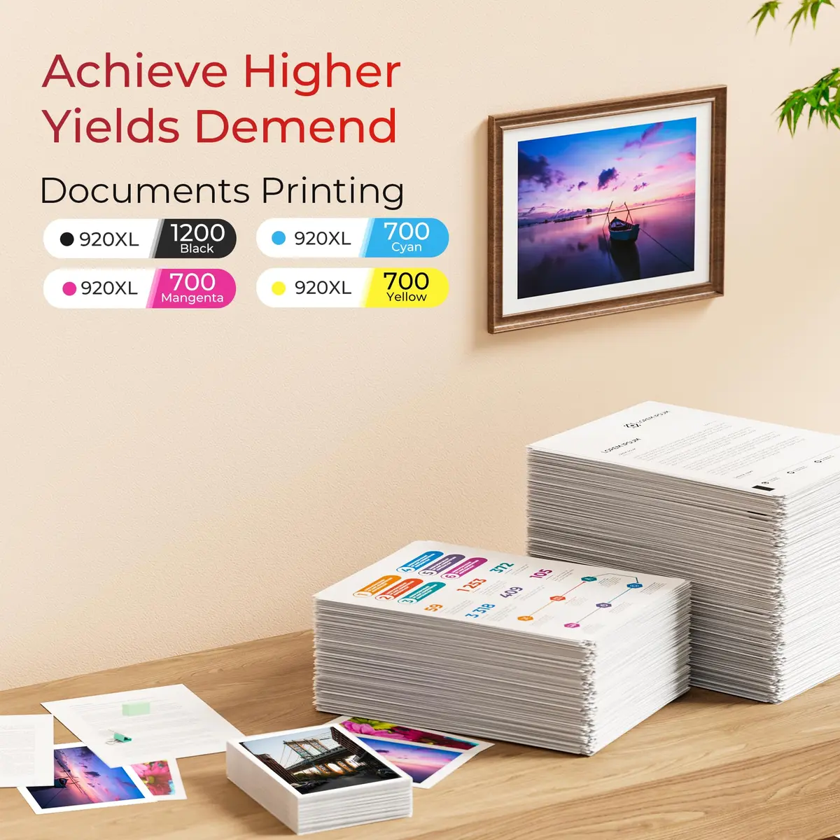 ejet 920XL Ink Cartridges Combo Pack for HP 920XL | High Page Yield & Compatible with Officejet 6500 - view 3