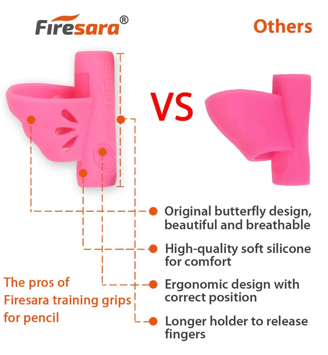 Firesara Left-Handed Training Grips, Assorted Colors | Fun Handwriting Aid for Special Needs & Adults - view 3