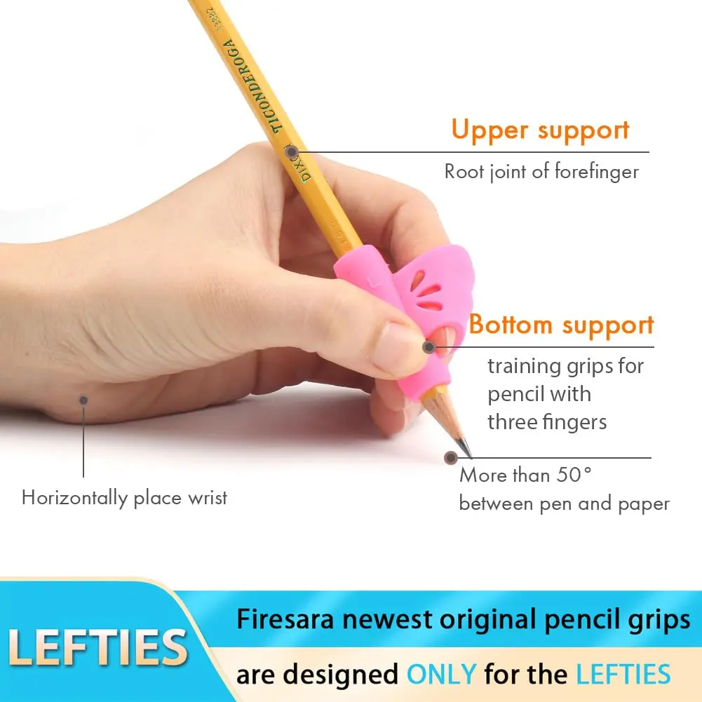 Firesara Left-Handed Training Grips, Assorted Colors | Fun Handwriting Aid for Special Needs & Adults - view 4