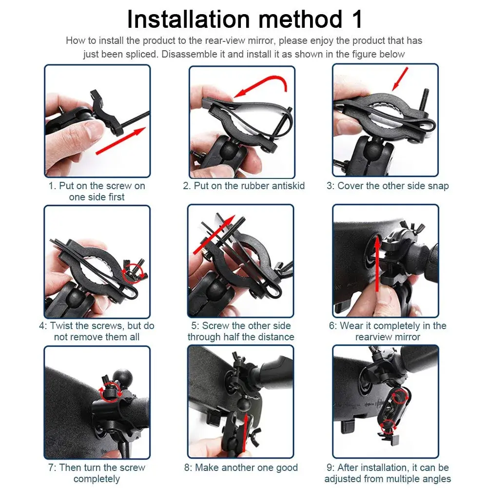 CALIDAKA Universal Dash Cam Mount Holder with 360° Ball Head & Handlebar Clamp | Fits Most Dash Cams & Action Cameras - view 3