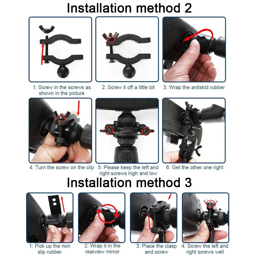 CALIDAKA Universal Dash Cam Mount Holder with 360° Ball Head & Handlebar Clamp | Fits Most Dash Cams & Action Cameras - view 4