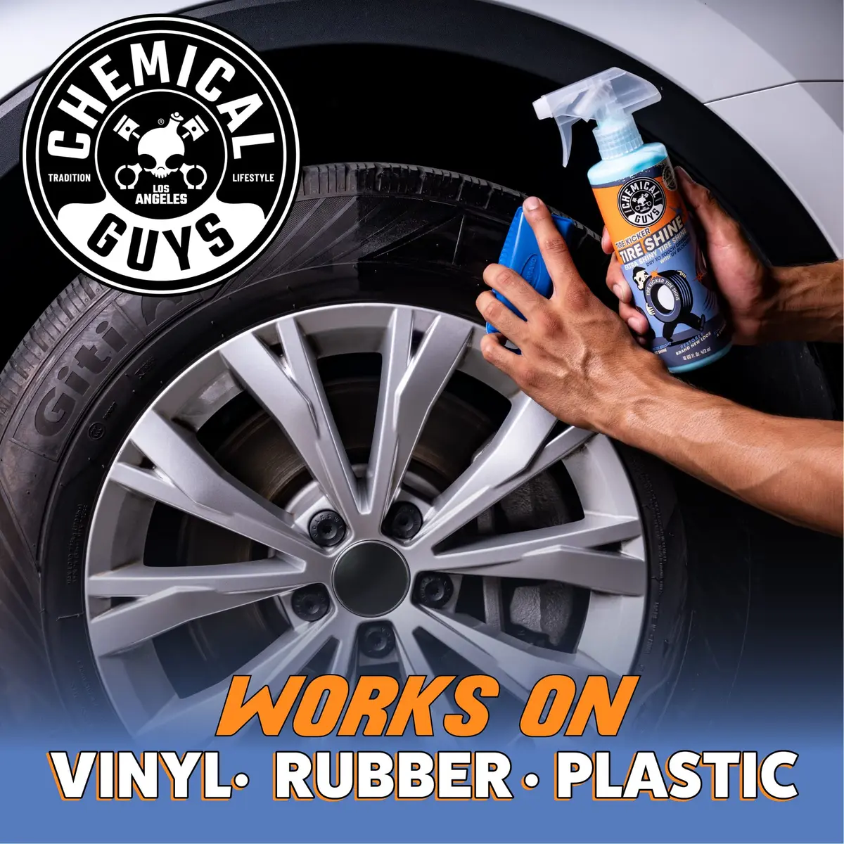 Chemical Guys Tire Kicker Extra Glossy Tire Shine Spray 3.78 L (1 Gallon) | Restores Deep Wet Look & Protects Rubber, Vinyl, Plastic - view 8