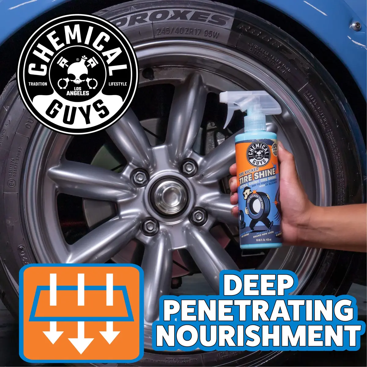 Chemical Guys Tire Kicker Extra Glossy Tire Shine Spray 3.78 L (1 Gallon) | Restores Deep Wet Look & Protects Rubber, Vinyl, Plastic - view 2