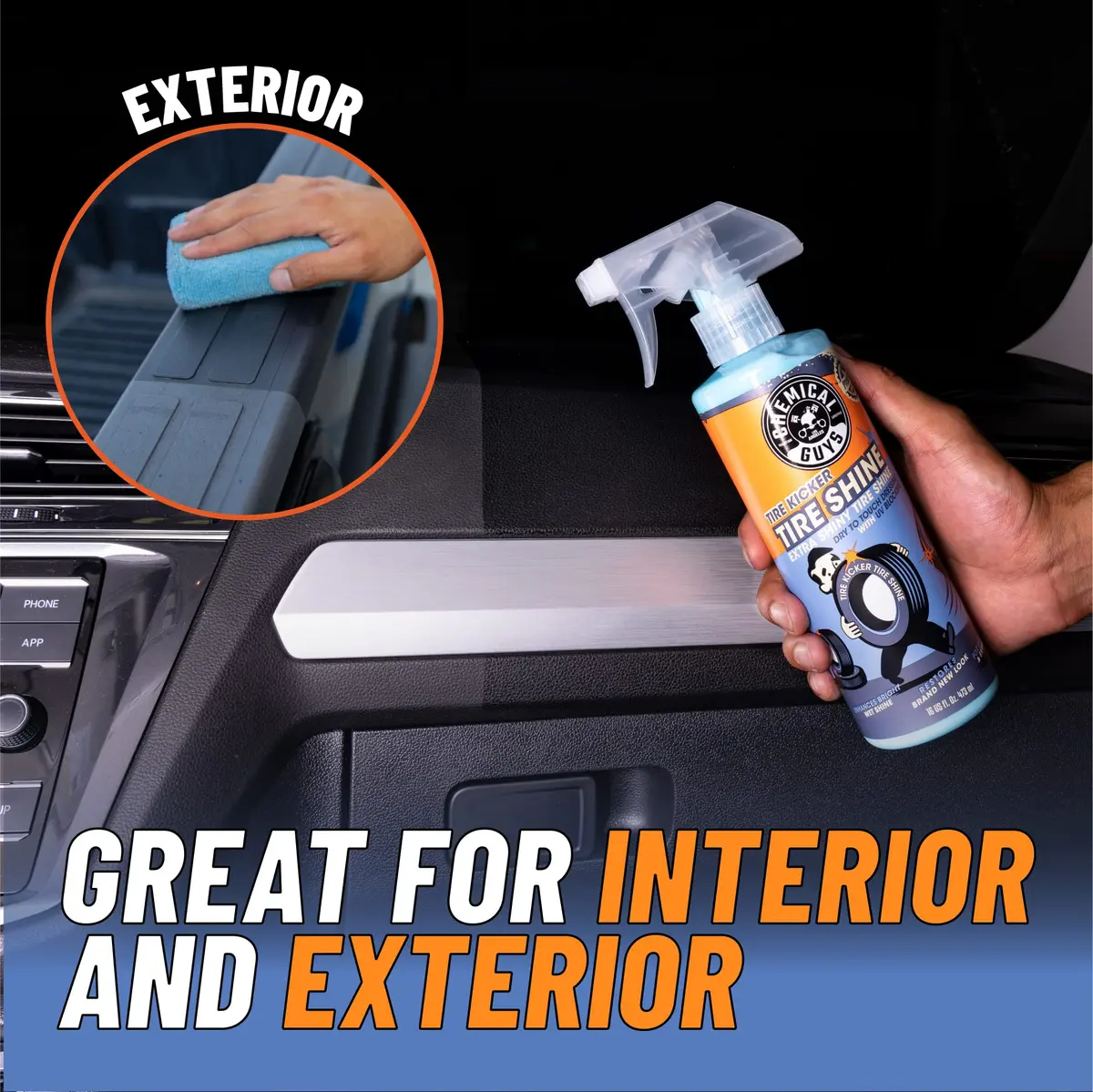 Chemical Guys Tire Kicker Extra Glossy Tire Shine Spray 3.78 L (1 Gallon) | Restores Deep Wet Look & Protects Rubber, Vinyl, Plastic - view 3