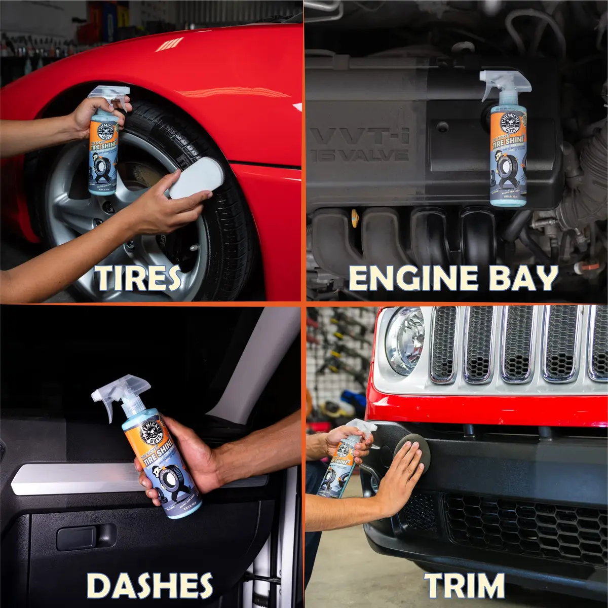 Chemical Guys Tire Kicker Extra Glossy Tire Shine Spray 3.78 L (1 Gallon) | Restores Deep Wet Look & Protects Rubber, Vinyl, Plastic - view 4