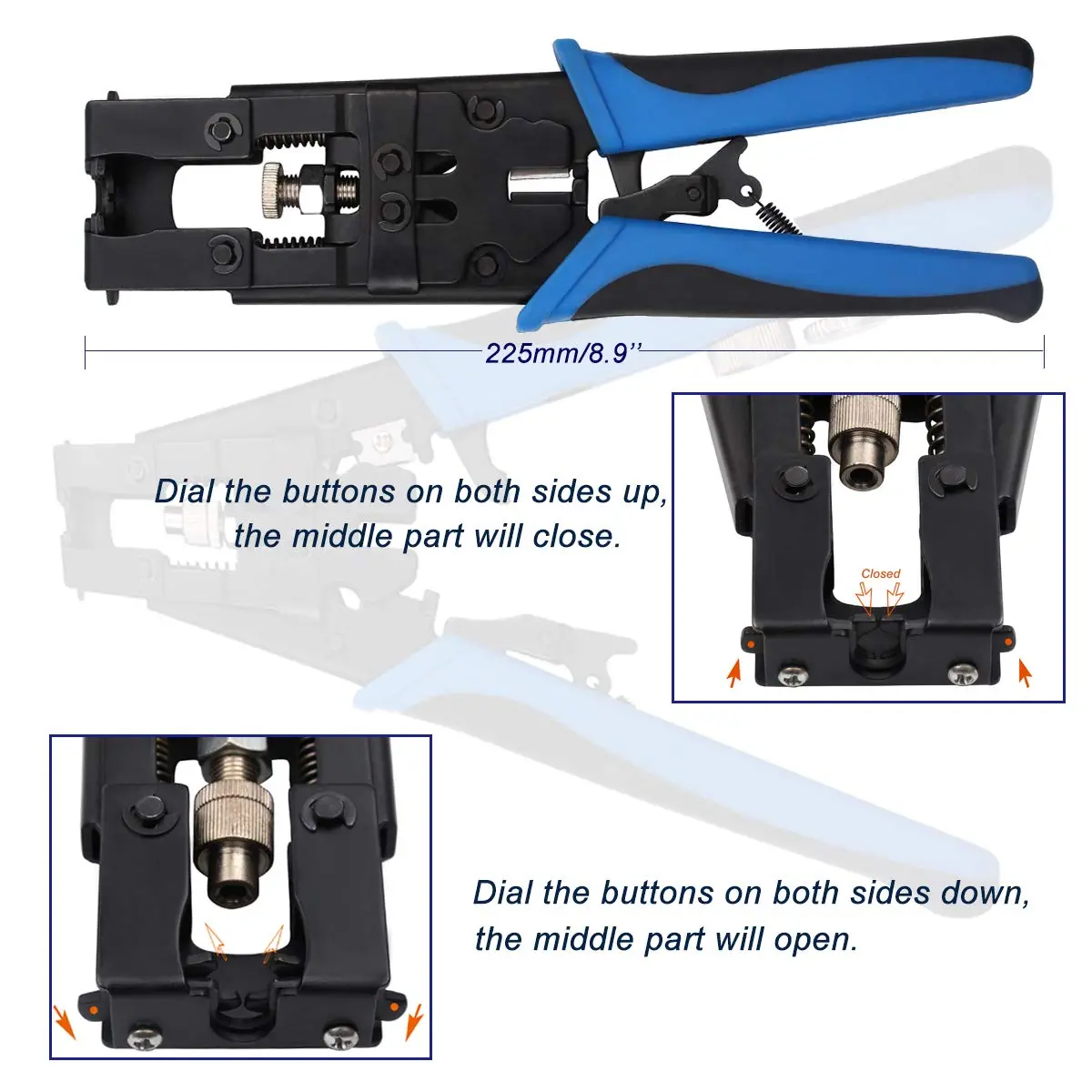 Delgada Coax Compression Tool, BNC Coaxial Cable Crimper Kit | Adjustable, Heavy Duty, Suitable for RG6 RG59 - view 4