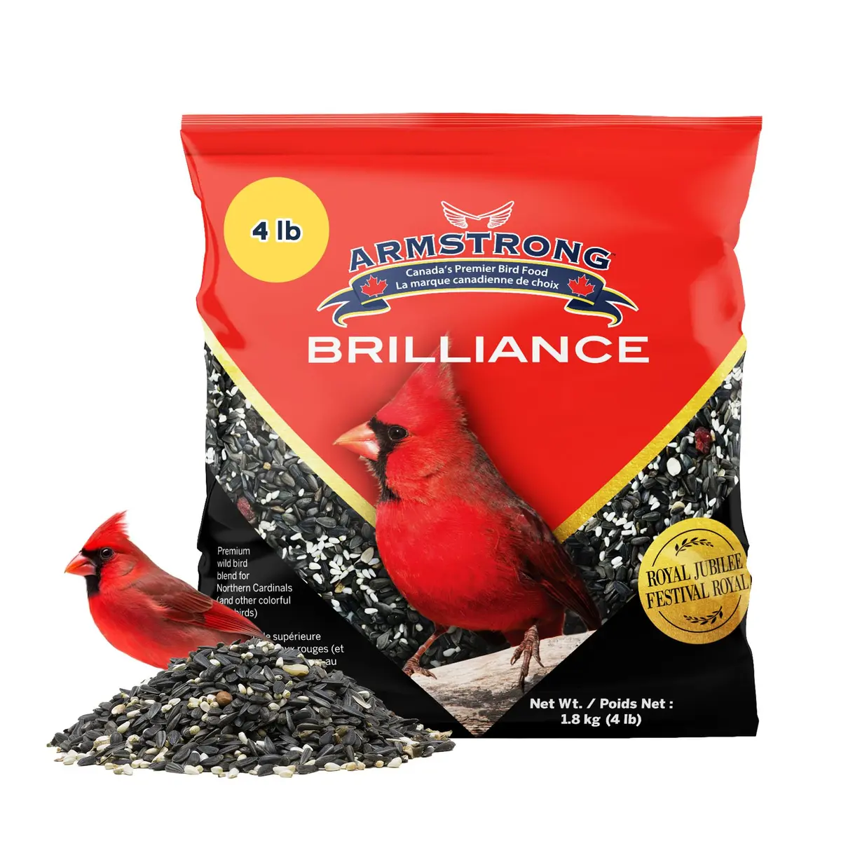 Armstrong Bird Food Royal Jubilee Brilliance Blend 4 lbs | Premium Wild Bird Seed for Northern Cardinals & Songbirds - main product image
