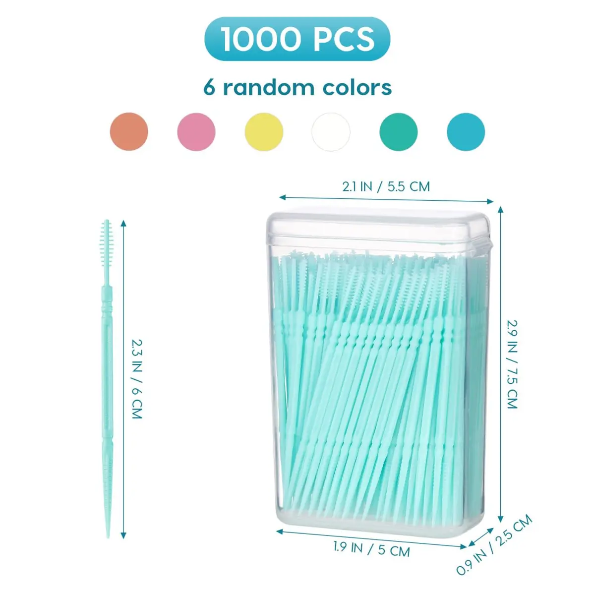 EXCEART Disposable Interdental Toothpicks 1000pcs | Portable Oral Cleaner for Teeth & Gums - view 5