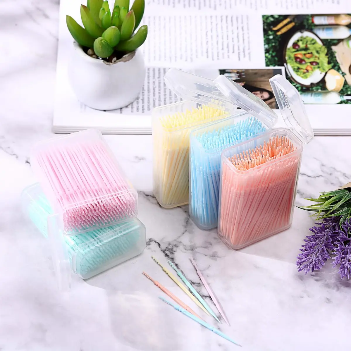 EXCEART Disposable Interdental Toothpicks 1000pcs | Portable Oral Cleaner for Teeth & Gums - view 6