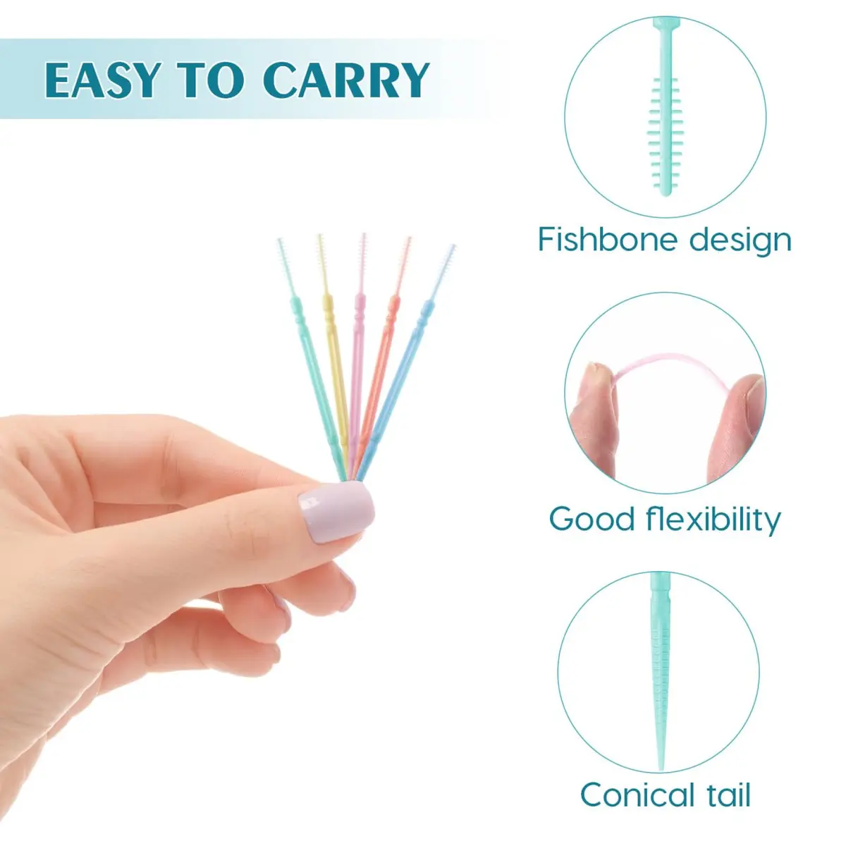 EXCEART Disposable Interdental Toothpicks 1000pcs | Portable Oral Cleaner for Teeth & Gums - view 3