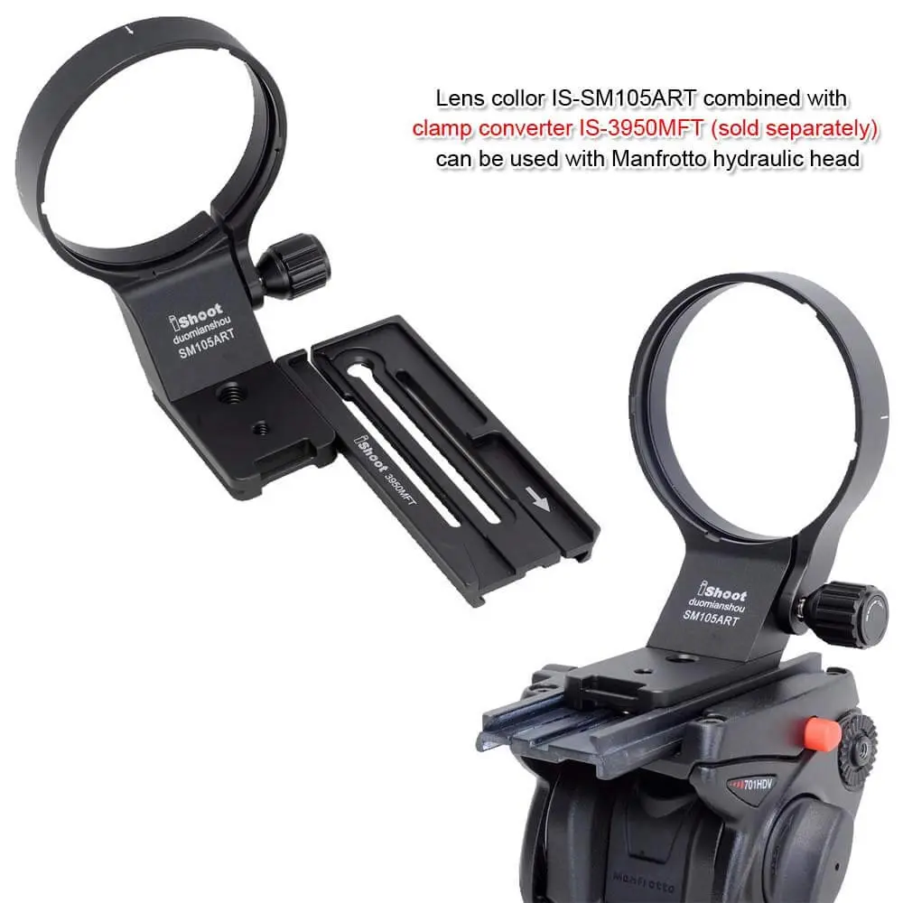 iShoot 82mm Metal Tripod Mount Ring Lens Collar for Sigma 105mm F1.4 DG HSM & 100-400mm DG DN OS | Arca-Swiss Fit - view 8