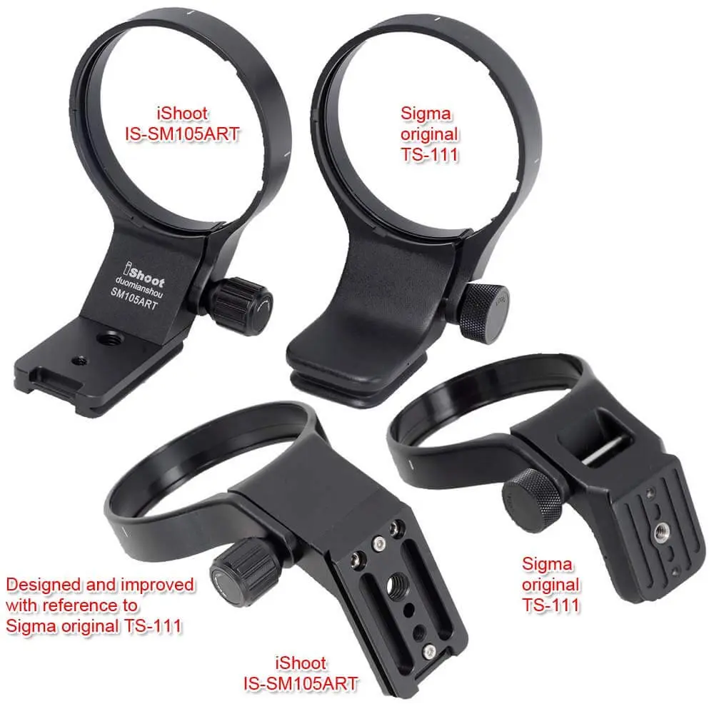 iShoot 82mm Metal Tripod Mount Ring Lens Collar for Sigma 105mm F1.4 DG HSM & 100-400mm DG DN OS | Arca-Swiss Fit - view 4