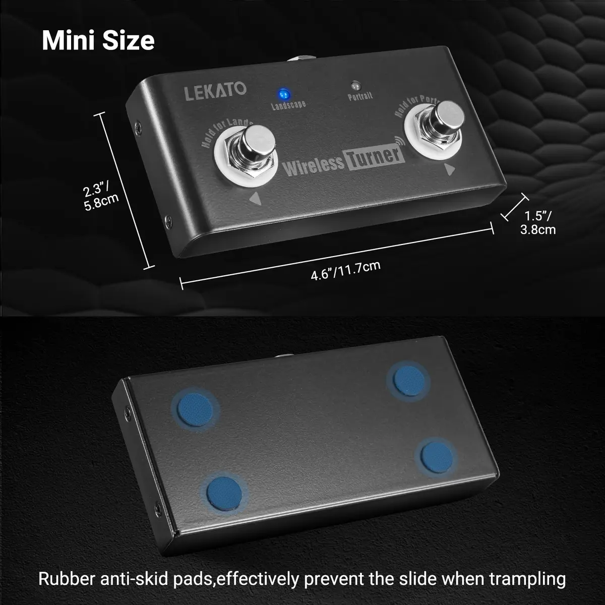 LEKATO Wireless Page Turner Pedal Bluetooth Foot Pedal for Tablets Phone | Support Android & IOS above v13.4 | External Pedal for Loop Control - view 5