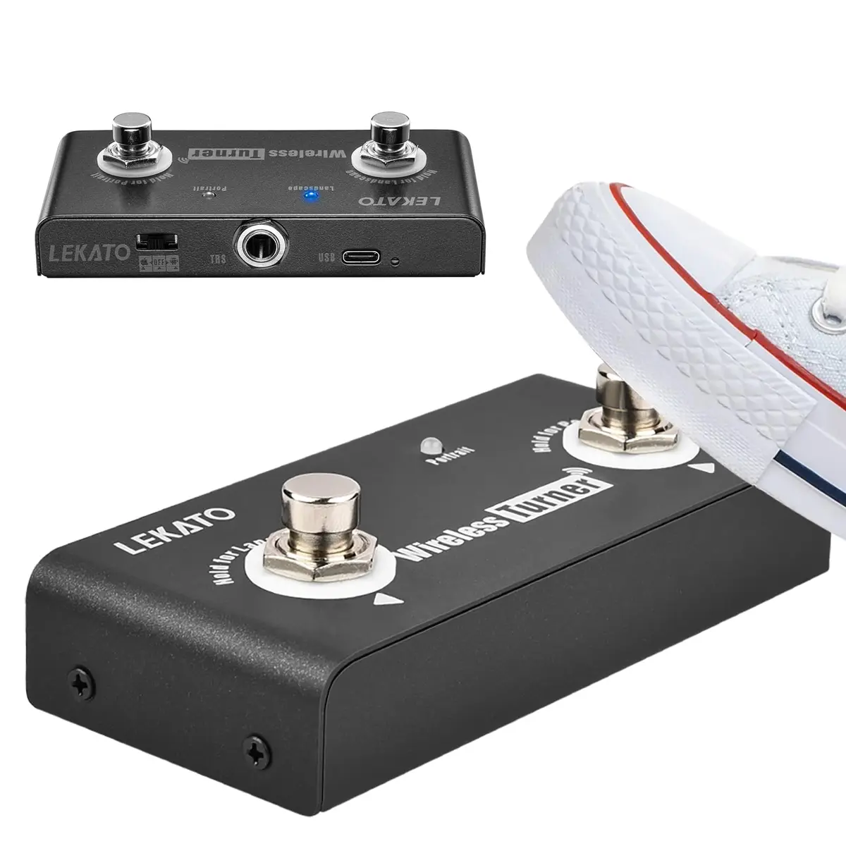 LEKATO Wireless Page Turner Pedal Bluetooth Foot Pedal for Tablets Phone | Support Android & IOS above v13.4 | External Pedal for Loop Control - view 7
