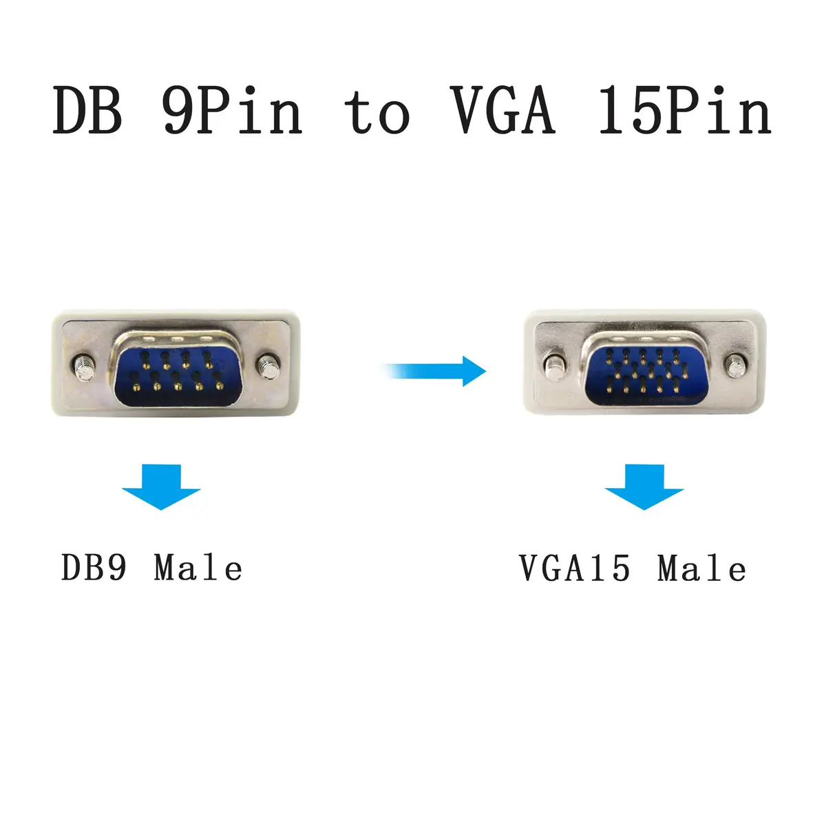 PNGKNYOCN 4.5 Feet DB 9 Pin to VGA Adapter Cable | RS232 to VGA Conversion for Computers & Printers - view 3