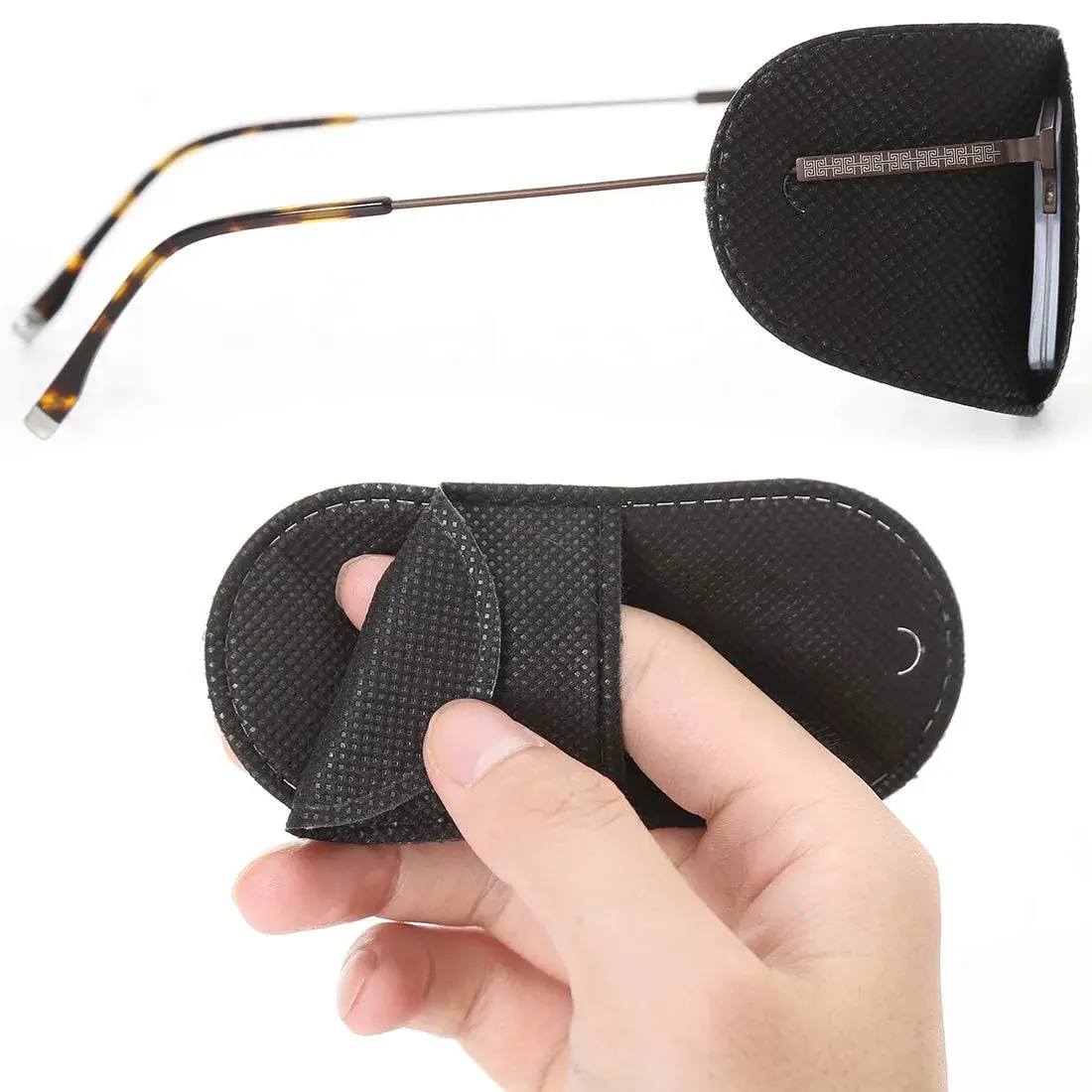 VEEJION Black 12PCS Eye Patches for Glasses | Treat Lazy Eye Amblyopia for Left or Right Eyes - view 5