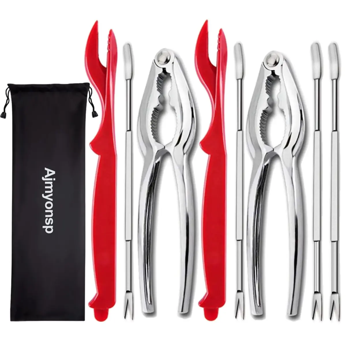 Ajmyonsp 8-Piece Seafood Tools Set with Crab Crackers & Picks | Heavy Duty Zinc Alloy - main product image