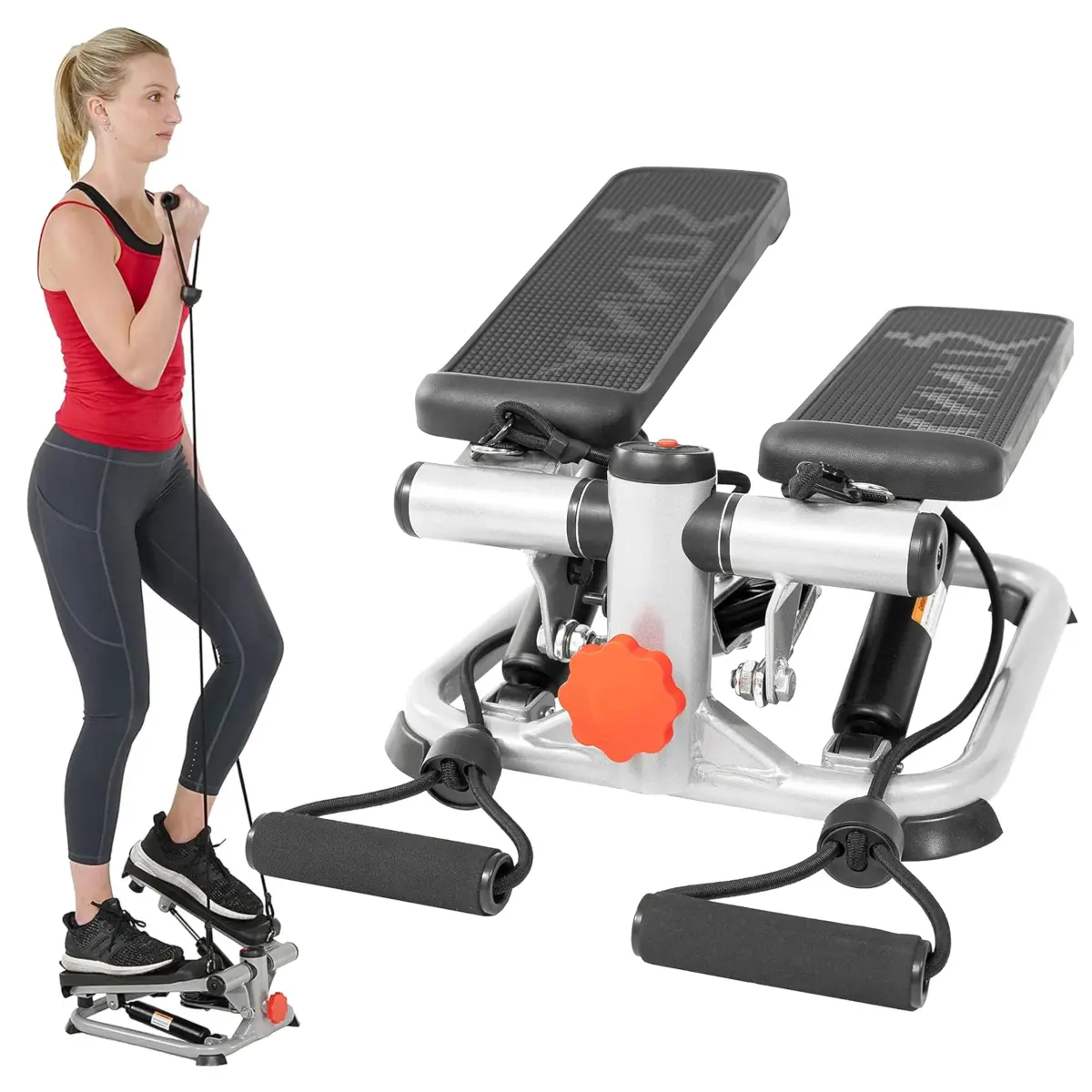Sunny Health & Fitness Mini Stair Stepper w/Bands & Adjustable Step Height 16.2 lb (7.35 kg) - main product image