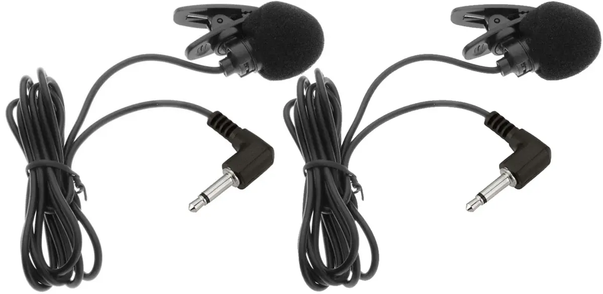 Akingdleo 2 pcs Portable 3.5mm Lavalier Microphone | Omnidirectional Clip-on Mic for Voice Amplifiers - main product image