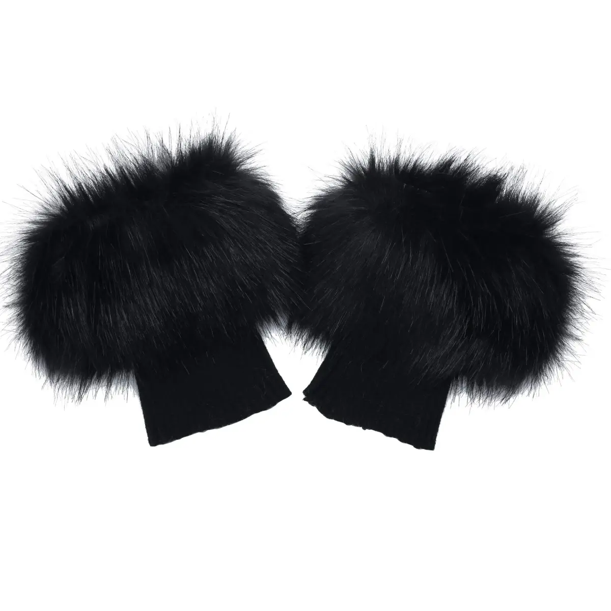 LA CARRIE Women's Faux Fur Plush Leg Warmers - Black | One Size (156 g) - main product image
