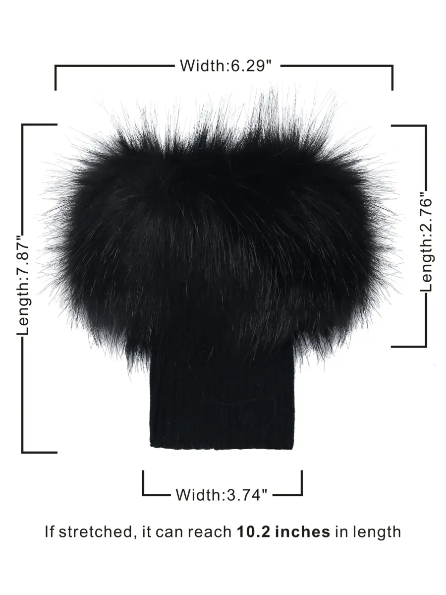 LA CARRIE Women's Faux Fur Plush Leg Warmers - Black | One Size (156 g) - view 4