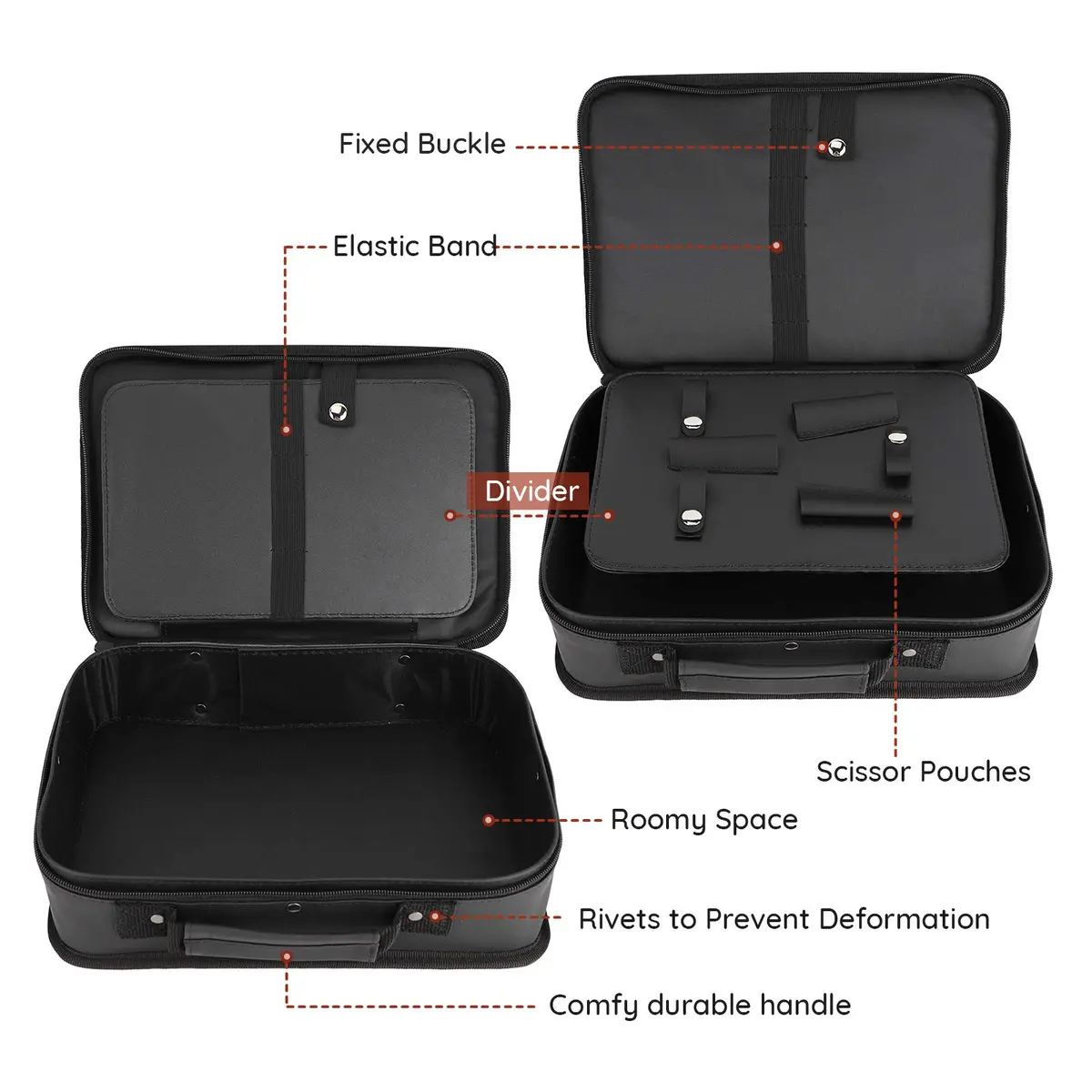 Segbeauty Barber Tool Bag, 30 x 21.5 x 8 cm | PU Leather Travel Makeup & Hair Kit Organizer - view 4
