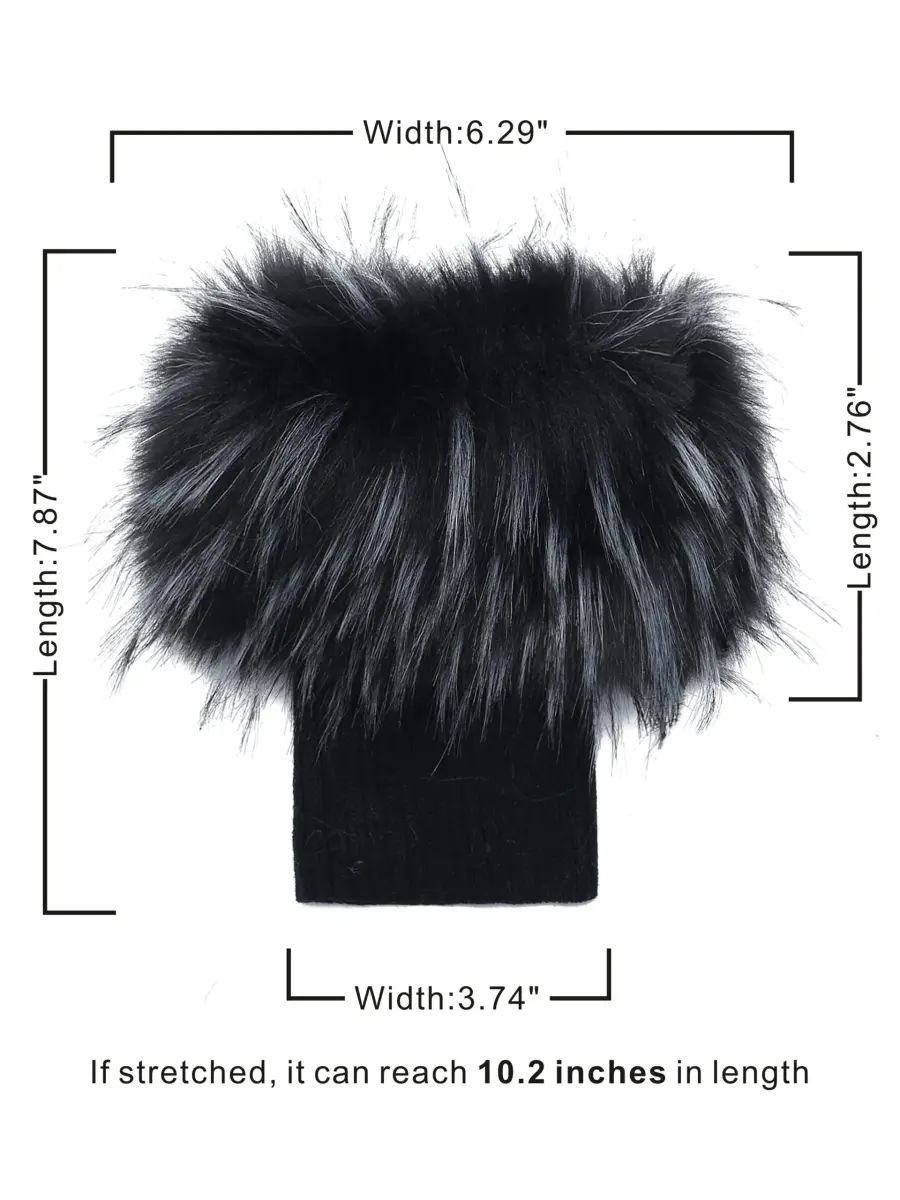 LA CARRIE Faux Fur Plush Leg Warmers Short Fuzzy Leg Cuffs for Women & Girls | Black & White (1 Pair) - view 4