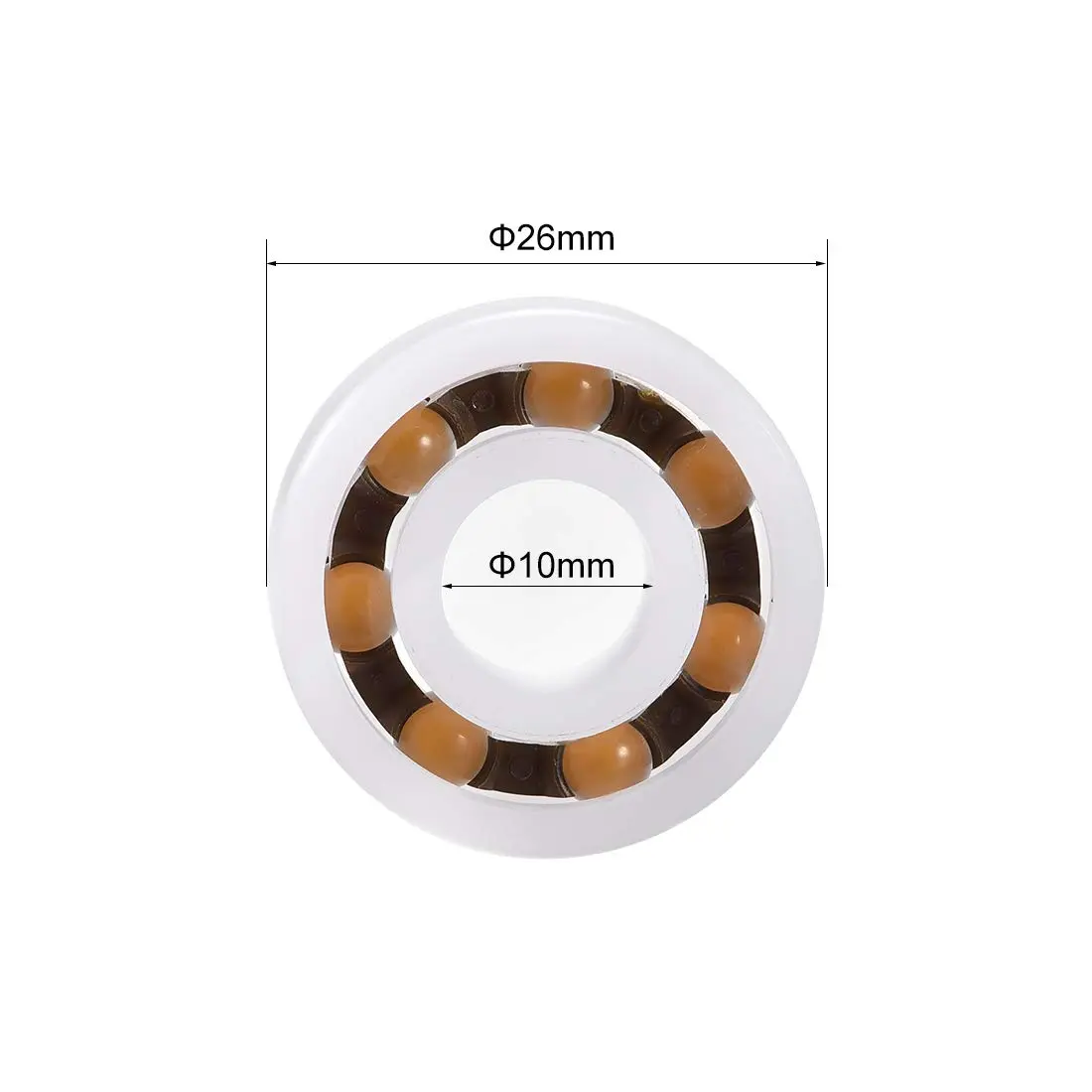 uxcell 6000 Plastic Bearings 10x26x8mm Glass Ball Nylon Cage | High-Speed, Self-Lubricating - view 4