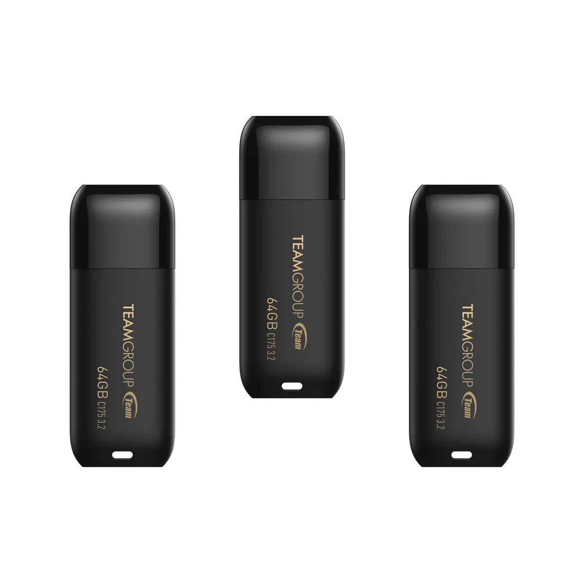 TEAMGROUP C175 64GB 3 Pack USB 3.2 Gen 1 Flash Drive | High-Speed Data Storage in Matte Black - main product image