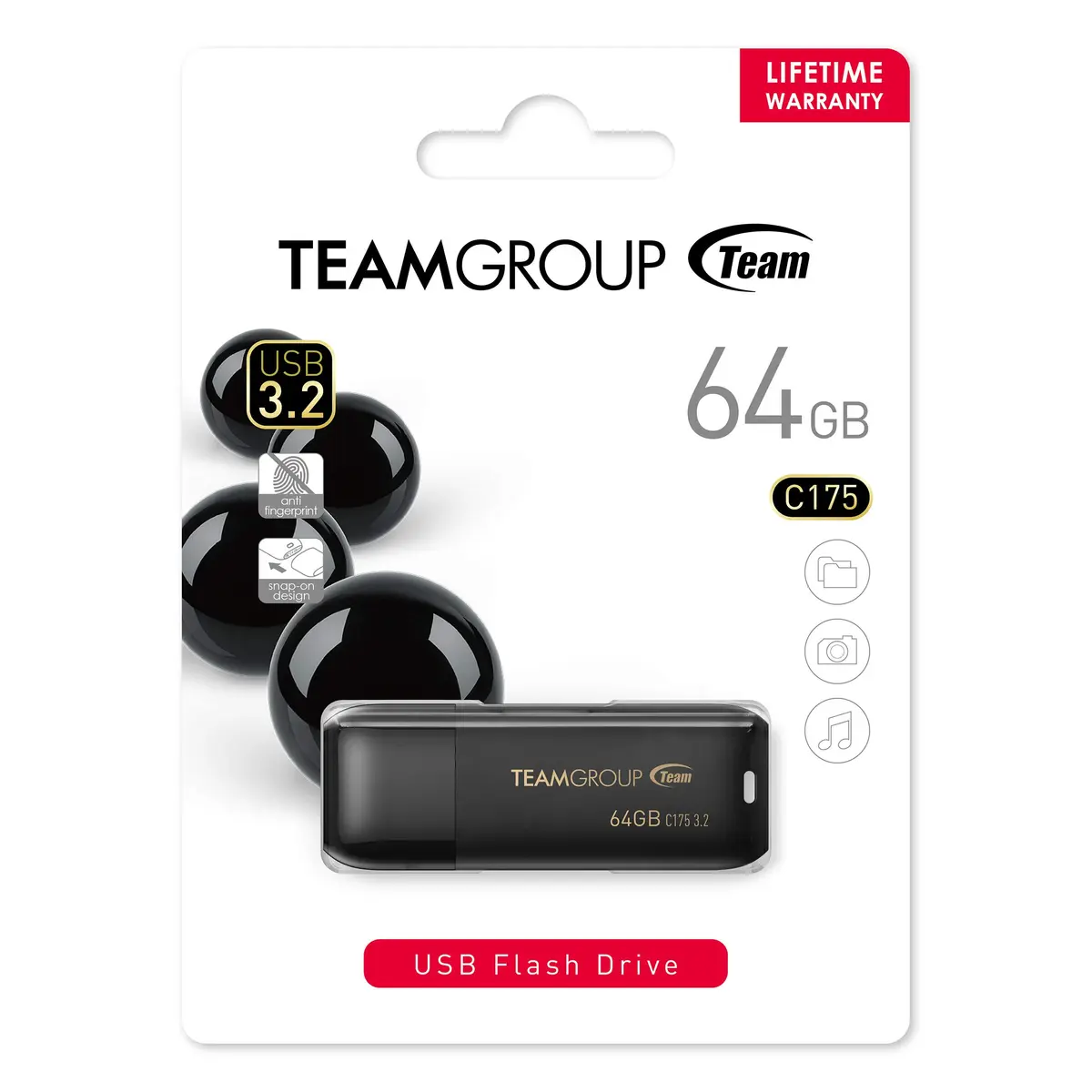 TEAMGROUP C175 64GB 3 Pack USB 3.2 Gen 1 Flash Drive | High-Speed Data Storage in Matte Black - view 9