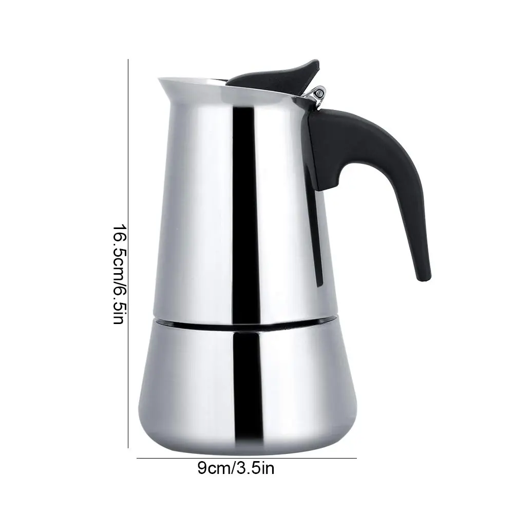 Agatige Moka Espresso Maker 200ml | Stainless Steel Coffee Pot for Stovetop - view 5