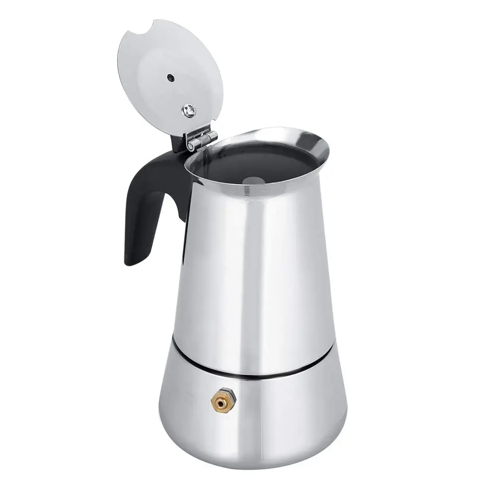 Agatige Moka Espresso Maker 200ml | Stainless Steel Coffee Pot for Stovetop - view 8
