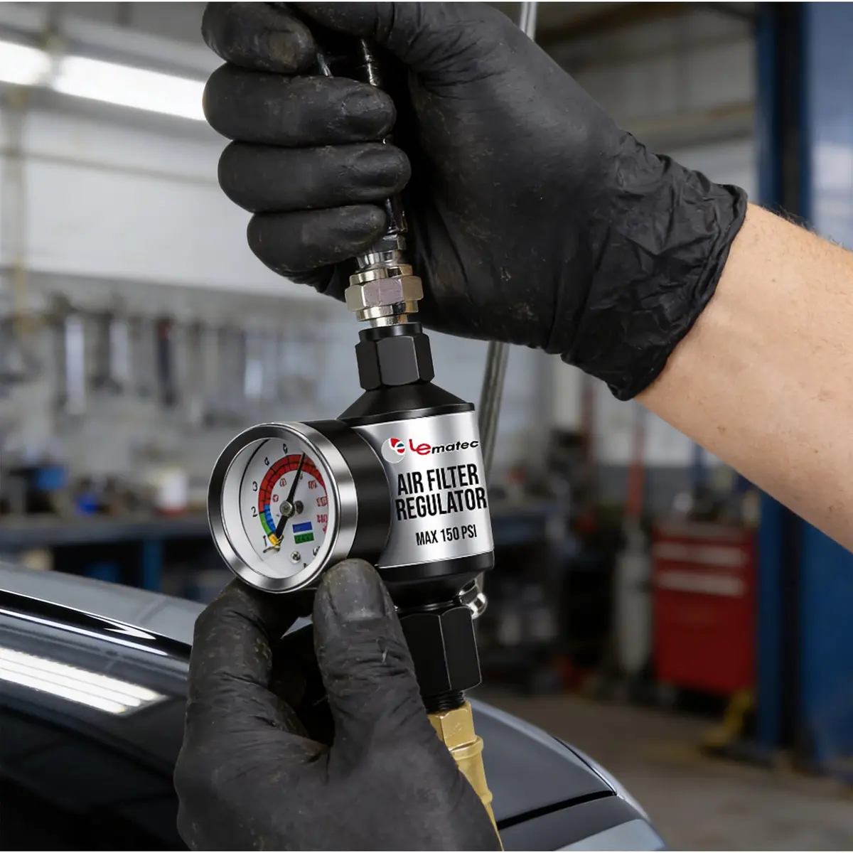 LE LEMATEC AI303-R1 Paint Sprayer Regulator with Gauge & Water Separator | Professional Air Control for Flawless Finishes - view 8