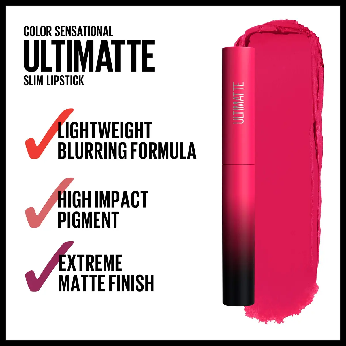 Maybelline Color Sensational Ultimatte Matte Lipstick 0.06oz | Non-Drying, Intense Magenta Pink - view 4