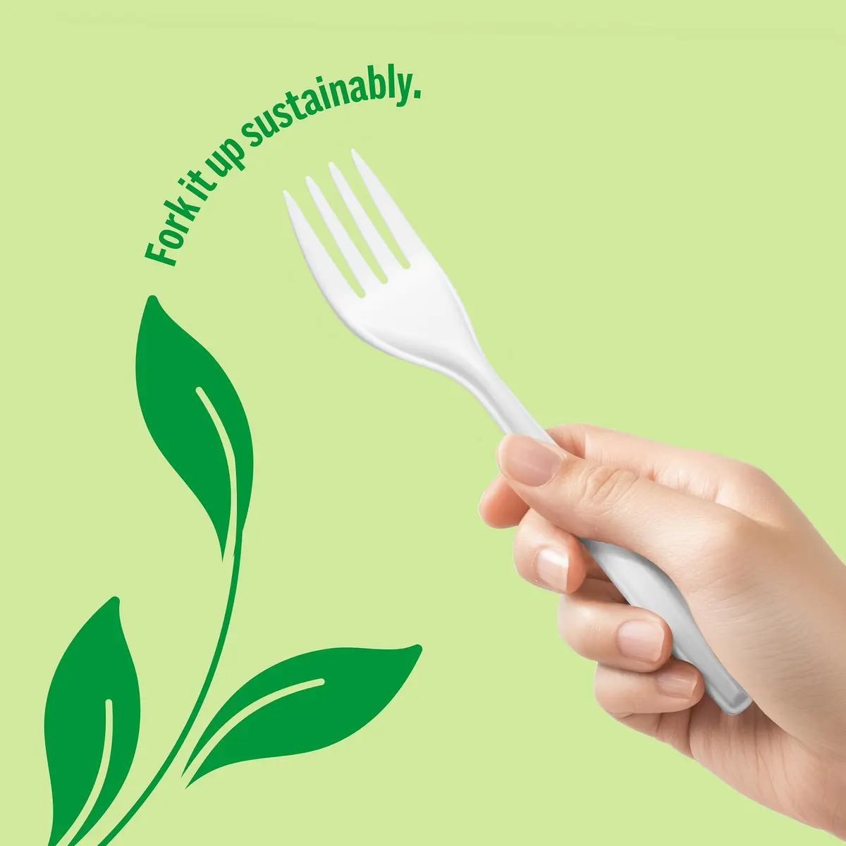 Perk Plastic Forks Mediumweight White 300-Count | Industrial Compostable Disposable Cutlery - view 5