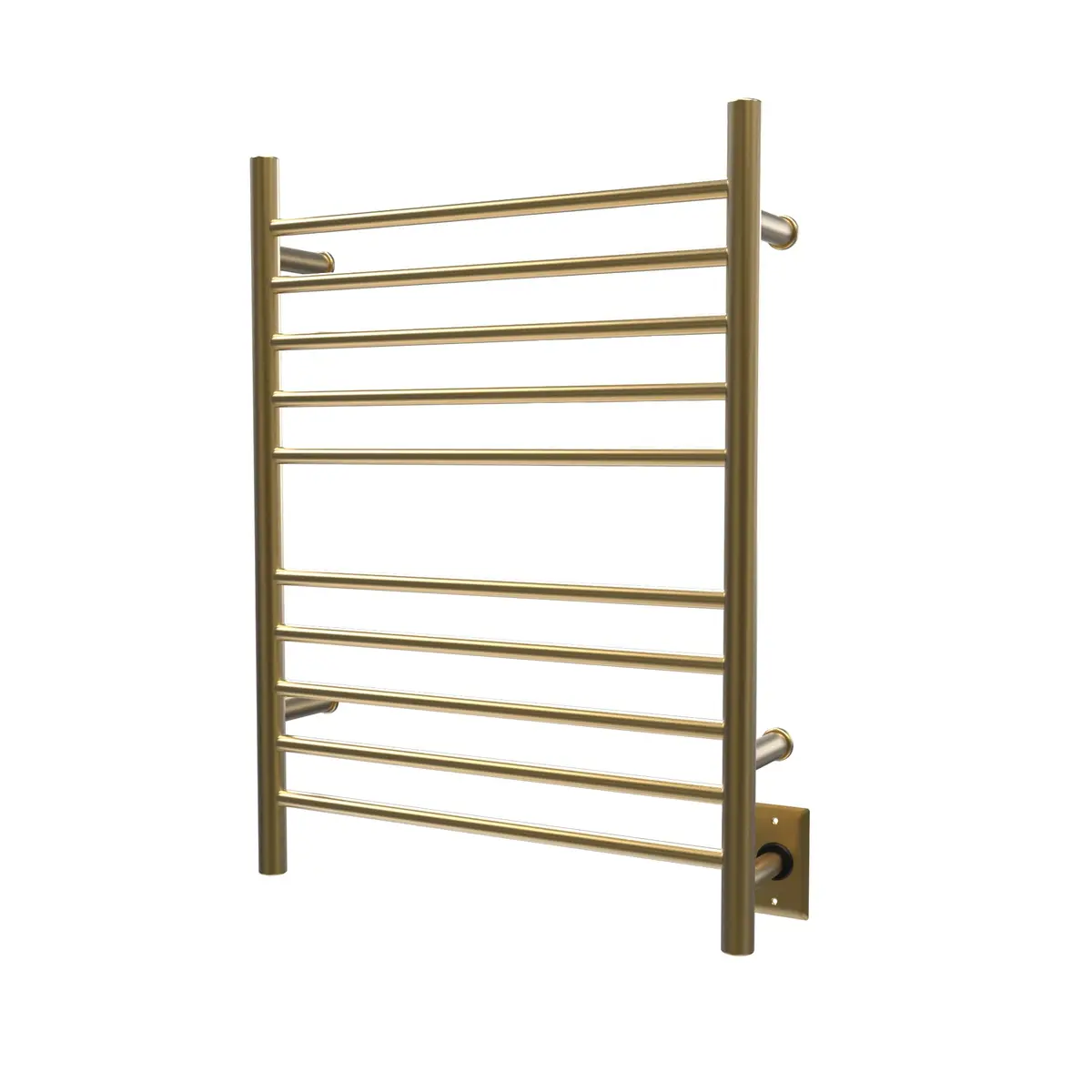 Amba Radiant Straight Hardwired Towel Warmer Satin Brass | 10 Horizontal Bars, 150W - view 6