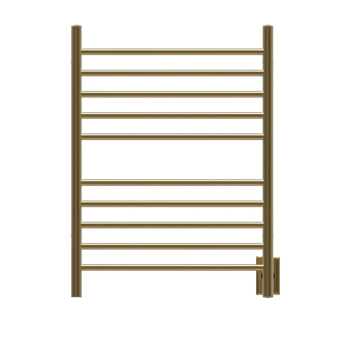 Amba Radiant Straight Hardwired Towel Warmer Satin Brass | 10 Horizontal Bars, 150W - main product image