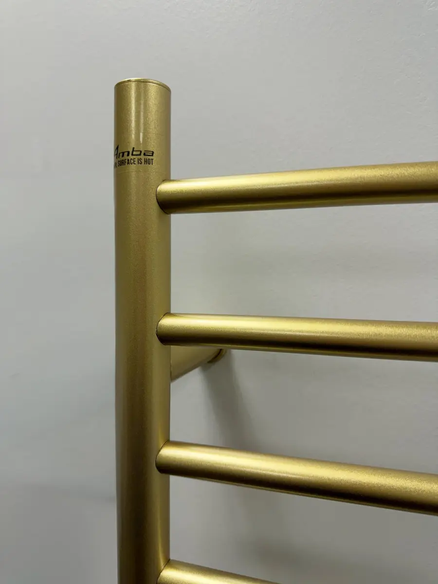 Amba Radiant Straight Hardwired Towel Warmer Satin Brass | 10 Horizontal Bars, 150W - view 2