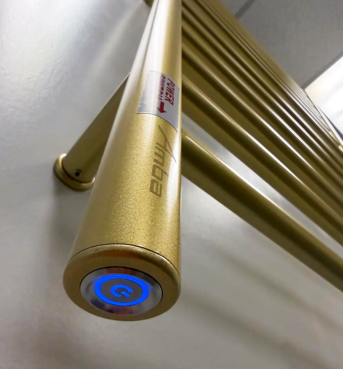 Amba Radiant Straight Hardwired Towel Warmer Satin Brass | 10 Horizontal Bars, 150W - view 3