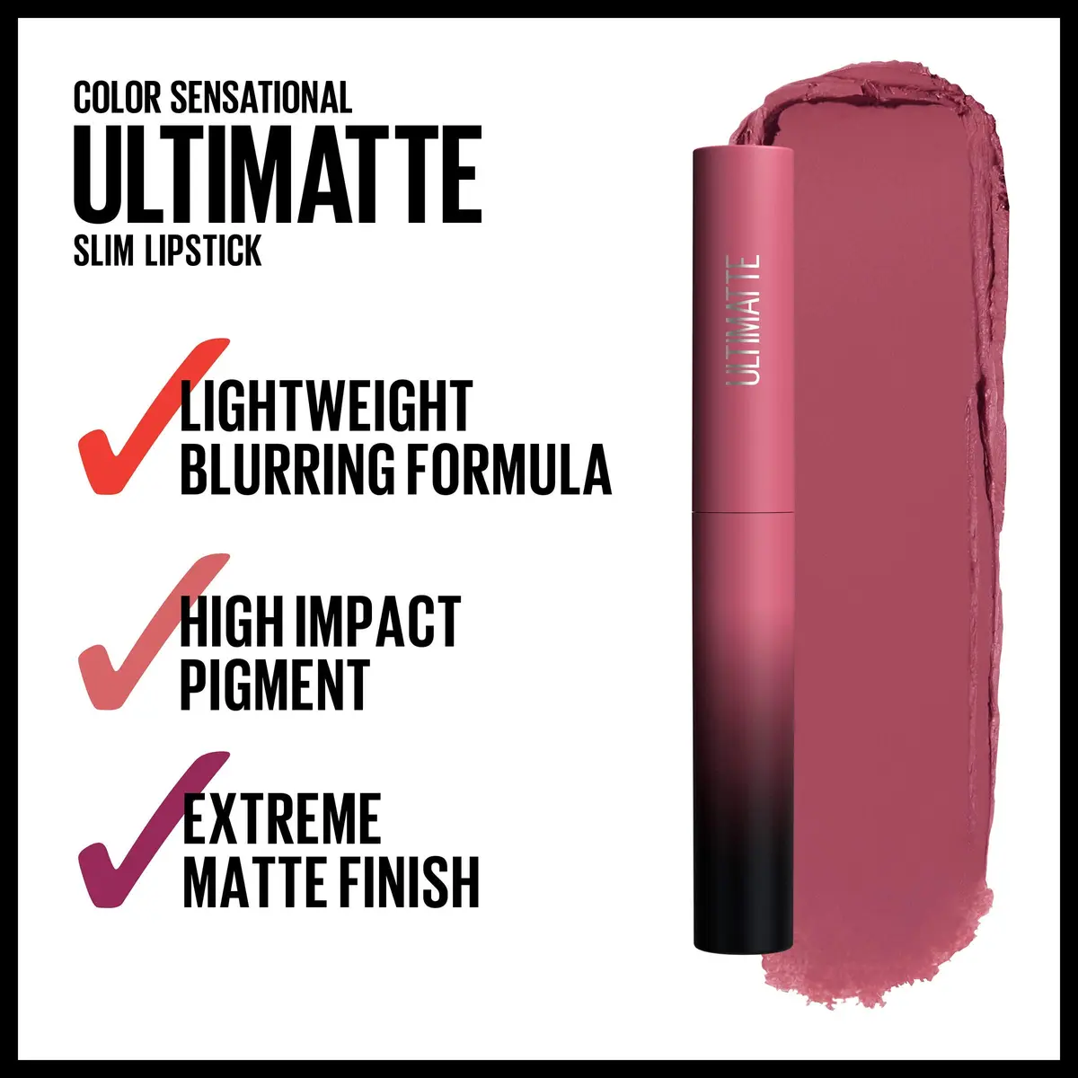 Maybelline Color Sensational Ultimatte Matte Lipstick 0.06oz | Intense, Non-Drying, Mauve Shade - view 4